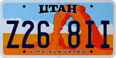 UT license plate Z268II