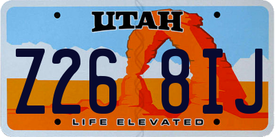 UT license plate Z268IJ