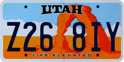 UT license plate Z268IY