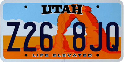 UT license plate Z268JQ