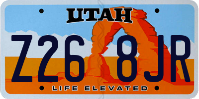 UT license plate Z268JR