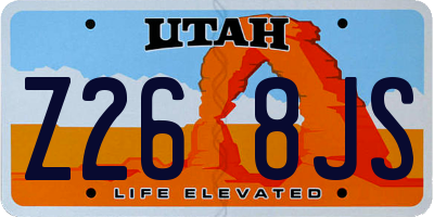UT license plate Z268JS