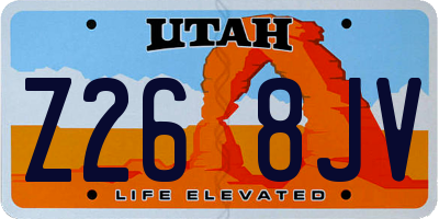 UT license plate Z268JV