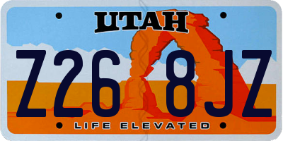 UT license plate Z268JZ
