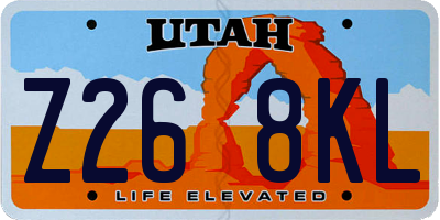 UT license plate Z268KL
