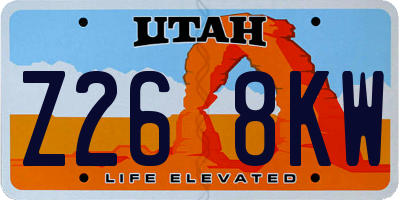 UT license plate Z268KW