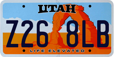 UT license plate Z268LB
