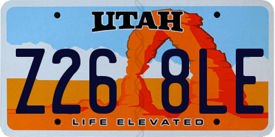 UT license plate Z268LE