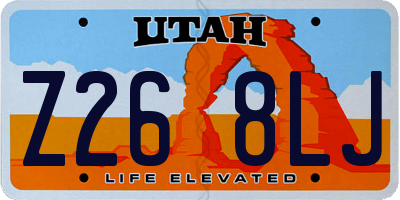 UT license plate Z268LJ