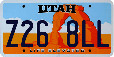 UT license plate Z268LL