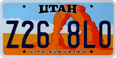 UT license plate Z268LO