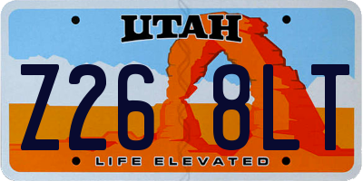 UT license plate Z268LT