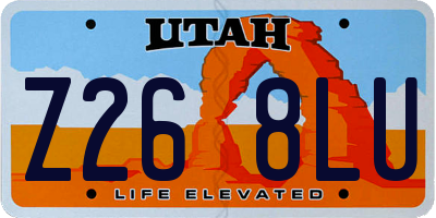 UT license plate Z268LU
