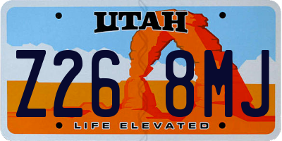 UT license plate Z268MJ