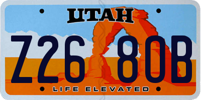 UT license plate Z268OB