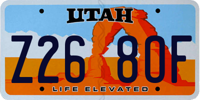 UT license plate Z268OF