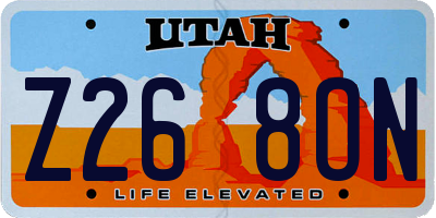 UT license plate Z268ON
