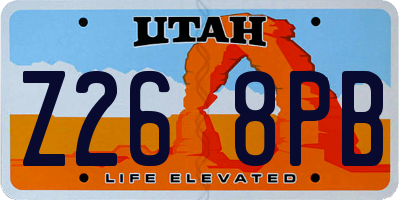 UT license plate Z268PB