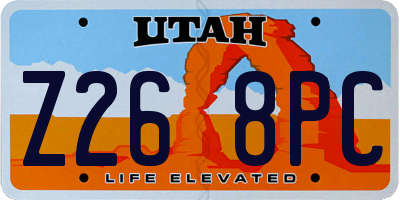 UT license plate Z268PC