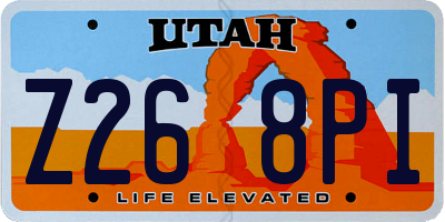 UT license plate Z268PI