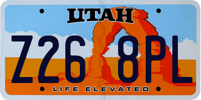 UT license plate Z268PL