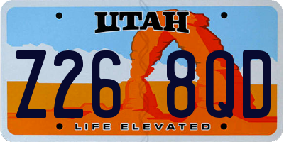 UT license plate Z268QD