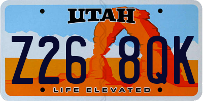 UT license plate Z268QK