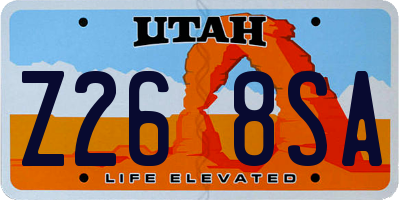 UT license plate Z268SA