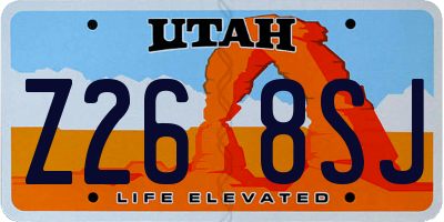UT license plate Z268SJ