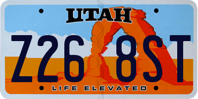 UT license plate Z268ST