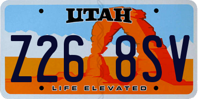 UT license plate Z268SV
