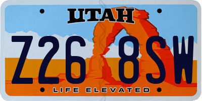 UT license plate Z268SW
