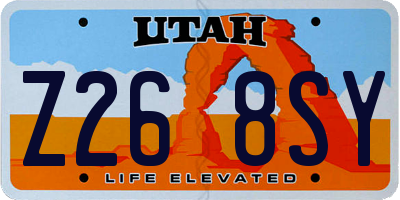 UT license plate Z268SY
