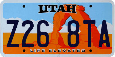 UT license plate Z268TA