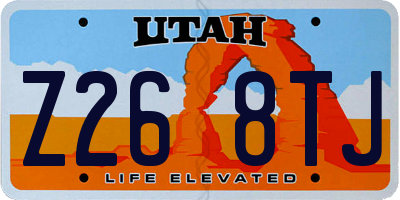 UT license plate Z268TJ