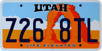 UT license plate Z268TL