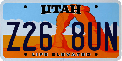 UT license plate Z268UN