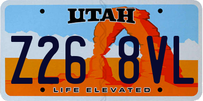UT license plate Z268VL