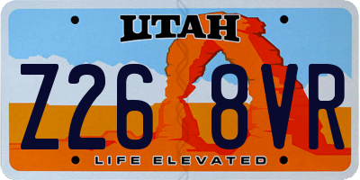 UT license plate Z268VR