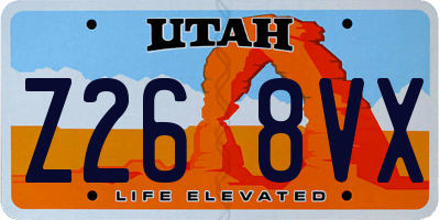 UT license plate Z268VX