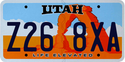 UT license plate Z268XA