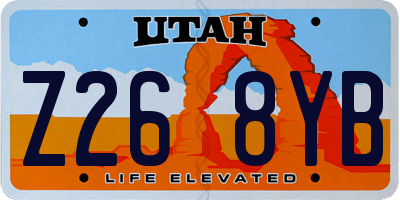 UT license plate Z268YB