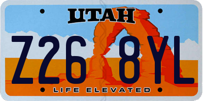 UT license plate Z268YL