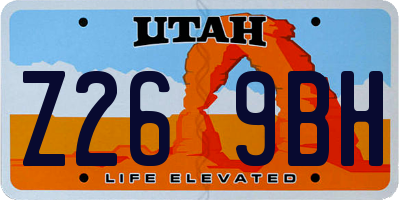 UT license plate Z269BH