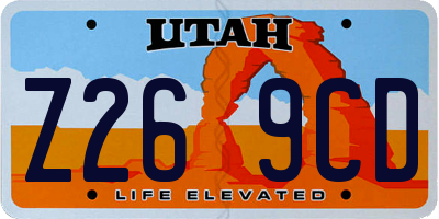 UT license plate Z269CD