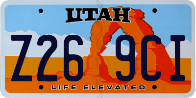 UT license plate Z269CI