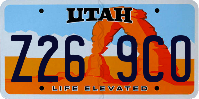 UT license plate Z269CO
