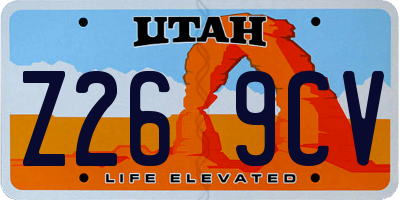 UT license plate Z269CV