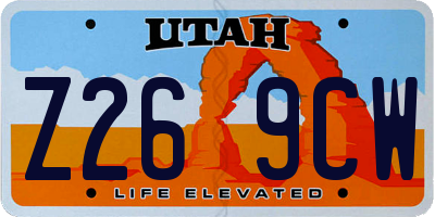 UT license plate Z269CW