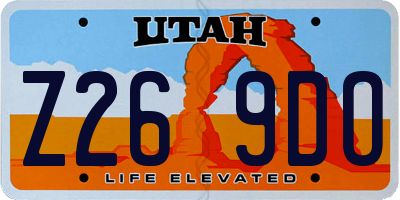 UT license plate Z269DO